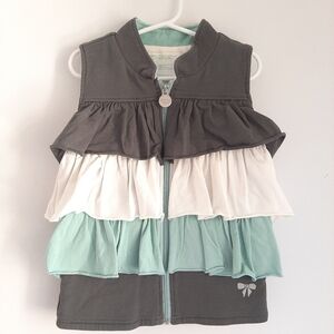 Peekaboo Beans Fleece Lined Ruffle Vest size 6